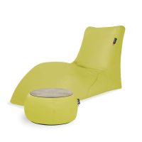 Combo Olive SOFT LOUNGER + JUST TABLE + JUST TOP Wood FIT