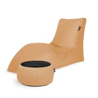 Combo Peach SOFT LOUNGER + JUST TABLE + JUST TOP Black FIT